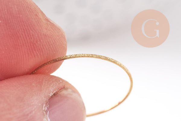 Bague très fine alliance acier inoxydable doré sablée 1mm, x1 (G10366)