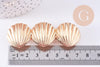 Barrette coquillages métal doré 73mm, x1 (G10689)