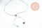 Base bracelet fin résine colorée acier 304 platine avec anneaux 23mm, x1 (G9681)