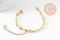 Base de bracelet ajustable laiton doré 14k grain de café 23cm, x1 (G5964)