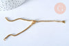 Base de bracelet ajustable maille vénitienne or acier 304 inoxydable doré 14k 16cm, x1 G5991