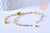 Base de bracelet fin acier inoxydable doré 14k résine multicolore rose avec anneaux 16.5mm, x1 (G5807)