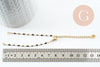 Base de bracelet réglable chaine acier 304 doré inoxydable résine noire 16.2cm, x1 (G9592)