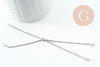 Base de bracelet réglable chaine rolo acier inoxydable platine finition zircon 1.2mm/ 26.6cm, x1 (G9493)