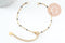 Base de bracelet réglable chaine satellite acier 304 doré inoxydable résine noire 16.5cm, x1 (G9594)