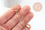 Base de bracelet réglable maille plate acier doré 304 inoxydable 16cm, x1 (G9547)