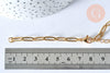 Base de bracelet réglable maille trombone fantaisie or acier 304 inoxydable 14k 14.5cm, bracelet or acier inoxydable, x1 (G5972)