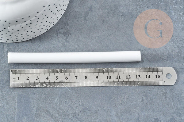 Baton de cire à cacheter blanc 135mm, fourniture pour création de sceaux personnalisés invitations de mariage DIY, x1 (G8918)