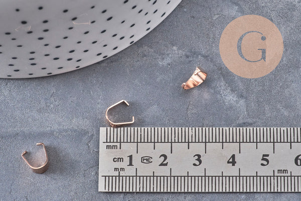 Bélière acier 304 inoxydable or rose IP 8mm, x5 (G10971) VALIDE GOOD