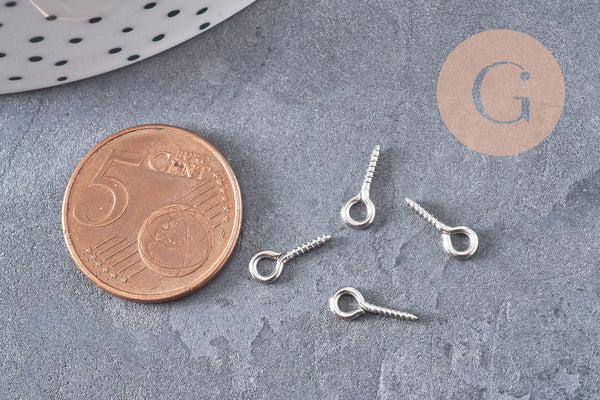 Bélière acier 304 inoxydable platine 10mm, x20 (G10797)