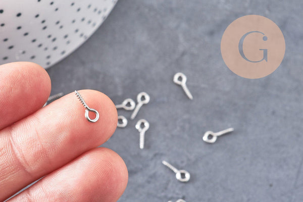 Bélière acier 304 inoxydable platine 10mm, x20 (G10797)