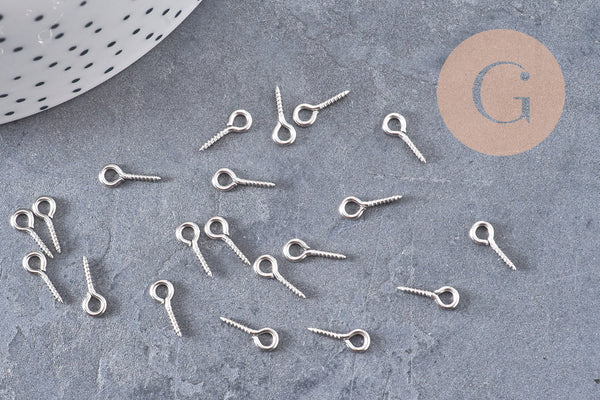 Bélière acier 304 inoxydable platine 10mm, x20 (G10797)