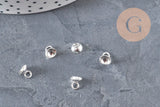 Colgante conector de acero inoxidable 201 plateado de 6 mm, x5 (G11170)