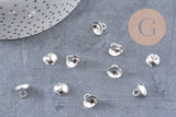 Bélière pendentif coupelle en acier 201 inoxydable argenté 7x10mm, x10 (G10903)