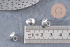 Bélière pendentif coupelle en acier 201 inoxydable argenté 7x10mm, x10 (G10903)