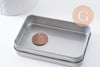 Boite rangement perles bijoux fer platine 9.1 cm, x1 (G10337)