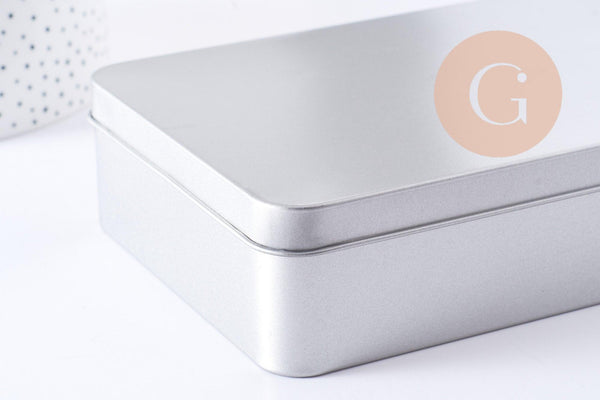 Boite rangement perles bijoux pour kit 15.3cm fer platine x1 (G10258)