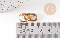 Boucle créole interchangeable acier 304 inoxydable doré maillon marin 25.5mm, la paire (G4849)