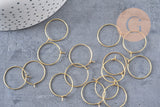 Boucles créoles laiton brut 20mm, x10 (G3730)