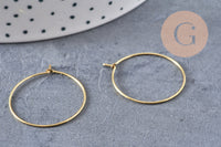 Boucles créoles laiton brut 25mm, x10 (G1906)