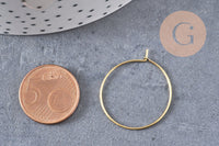 Boucles créoles laiton brut 25mm, x10 (G1906)