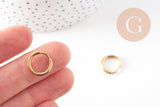 Boucles créoles minimalistes acier 304 inoxydable doré IP 18K 14mm, la paire (G3467)