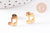 Boucles d'oreille puce pin's note de musique acier 304 inoxydable doré 9mm, la paire (G10253)