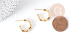Boucles d'oreilles Créoles Bambou laiton doré 24mm, la paire (G9011)