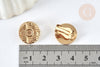Boucles d'oreilles à clip acier 304 inoxydable doré cabochon rond 16mm, la paire (G7908)