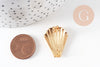 Boucles d'oreilles coquillage acier inoxydable 304 doré 26mm, la paire, (G10756)