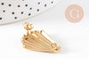 Boucles d'oreilles coquillage acier inoxydable 304 doré 26mm, la paire, (G10756)