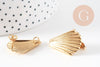 Boucles d'oreilles coquillage acier inoxydable 304 doré 26mm, la paire, (G10756)