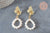 Boucles d'oreilles perles eau douce support coquillage laiton doré 45mm, la paire (G3206)