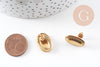 Boucles d'oreilles puce ovale acier 304 inoxydable doré 19mm, la paire (G10900)