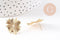 Boucles d'oreilles puce rayons de soleil texturé laiton doré 18K 22mm, la paire (G10476)