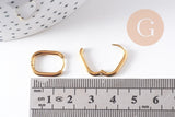 Boucles ovales créoles interchangeable acier 304 inoxydable doré IP 16.5x11mm, la paire (G10309)