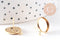 Boucles puce support cabochon rond 12mm avec anneau acier 304 inoxydable doré, x2 (G10510)