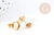 Boucles puce support cabochon rond 6mm laiton doré 16K, la paire (G8922)