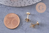 Boucles rondes puces acier 304 inoxydable doré 5mm, la paire (G0101)