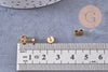 Boucles rondes puces acier 304 inoxydable doré 5mm, la paire (G0101)