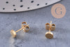 Boucles rondes puces acier 304 inoxydable doré 5mm, la paire (G0101)