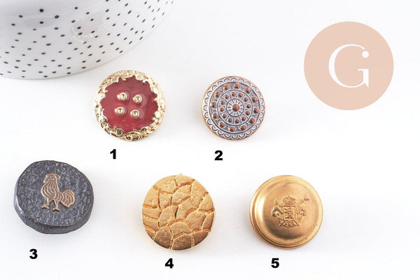 Boutons anciens vintages 23-30mm, x1 (G10153)