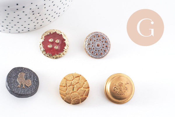Boutons anciens vintages 23-30mm, x1 (G10153)