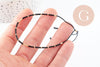 Bracelet Perles de rocailles japonaises noir-bleu or réglable, x1 (G10040)