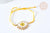 Bracelet Réglable losange mauvais œil jaune et or cordon nylon perles rocailles tissées 28cm, x1 (G7683)