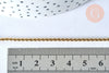 Bracelet acier 304 inoxydable doré 14k chaine torsadée 1.5-2mm/19.5cm, x1 (G5358)