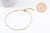 Bracelet acier 304 inoxydable doré 14k résine blanche 1.5mm-20.5cm, x1 (G10229)