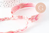 Bracelet brésilien tissé réglable rose /rose clair 15mm, x1 (G9559)