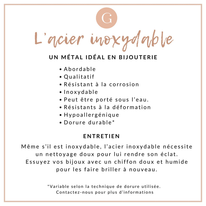 Bracelet chaine cheville torsadé acier inoxydable 304 doré 23.7cm, x1 (G4858)