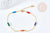 Bracelet chaine de cheville géométrique laiton doré émaillé multicolore 23.7mm, x1 (G8795)